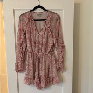 All Saints Pink flower pattern romper